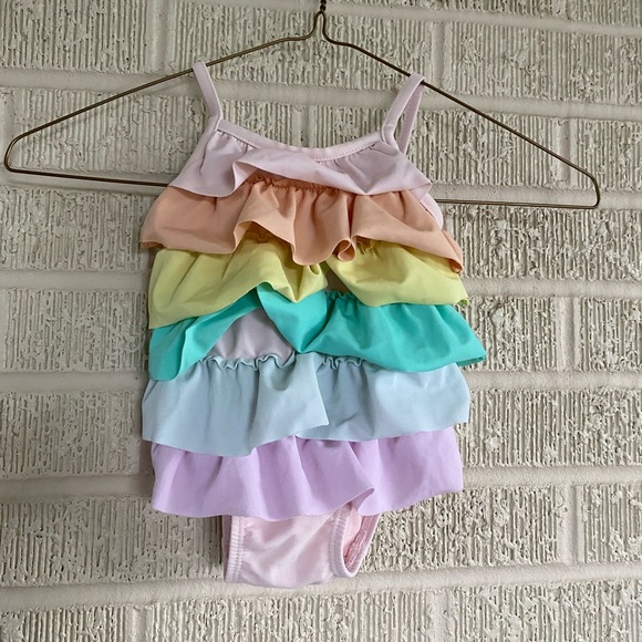 GAP Other - Baby Gap rainbow ruffle bathing suit